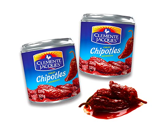 Chipotle Chili in Adobo Sauce - Chipotle in Adobo von Clemente Jacques (Pack von 2) je 220gr von mexhaus
