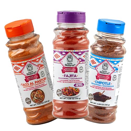 Gewürzmischung aus Mexiko: Pack von 3 mit Fajita 130g, Taco al Pastor 100g und Chipotle 130g, Authentischer mexikanischer Geschmack Gewürzmischung aus Mexiko: Pack von 3 mit Fajita 130g, Taco al Pastor 100g und Chipotle 130g, Authentischer mexikanischer Geschmack von mexhaus