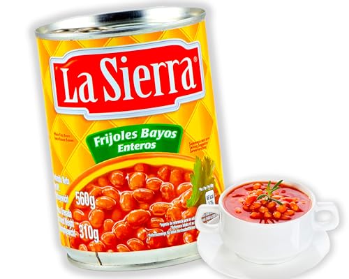 La Sierra Ganze Helle Bohnen Dose 560g - ganze Bohnen fertig zum servieren, mexikanische baked beans - frijoles bayos enteros von mexhaus