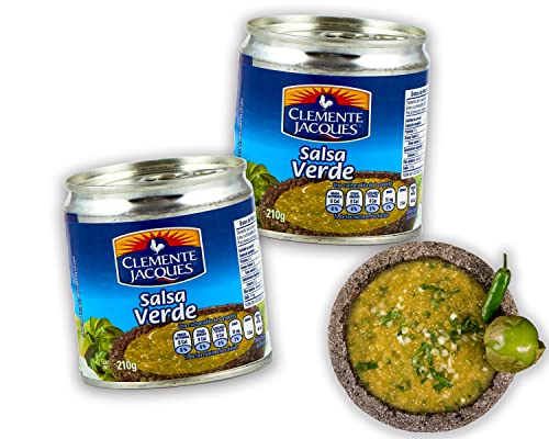 Salsa Verde Clemente Jacques - Grüne Soße aus Mexiko je 210g (Pack von 2), Grüne Sauce aus Tomatillo Verde von mexhaus