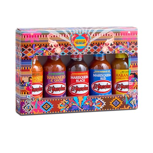 Scharfe Saucen Geschenkset Yucateco – Mexhaus mit 5 pikanten Chili-Saucen 100% Mexiko. Habanero mit Chiltepin, Habanero Ghost, Marisquera Black, Marisquera Red und Habanero & geröstete Ananas Scharfe Saucen Geschenkset Yucateco – Mexhaus mit 5 pikanten Chili-Saucen 100% Mexiko. Habanero mit Chiltepin, Habanero Ghost, Marisquera Black, Marisquera Red und Habanero & geröstete Ananas von mexhaus