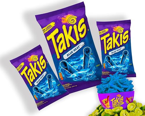 Takis Blue Heat 280g - Blaue Takis (Pack von 1) - Chips Grosspackung Chips scharf von mexhaus