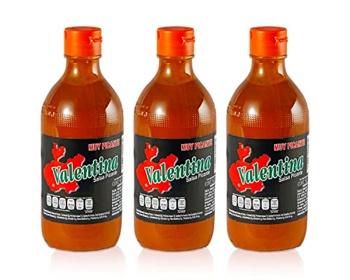 Valentina hot Sauce scharfe Soße - (Pack von 3) je 370ml extra scharfe chili Sauce Valentina Salsa Picante extra hot von mexhaus