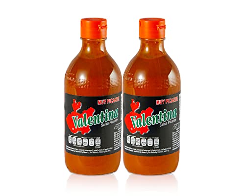 Valentina extra scharfe Soße - Mexican Hot - Spicy Sauce - Salsa Picante (2er Set Schwarz à 370ml) - glutenfrei, fettfrei und ohne Zucker - Perfekt für Gegrilltes, Tacos, Quesadillas & mehr von mexhaus