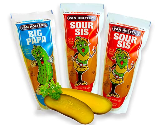 Van Holten Pickle - Saure Gurken in Pouch Set mit 2x Sour Sis Pickle und 1x Big Papa Pickle (Pack von 3), Sour Pickle Mix von mexhaus
