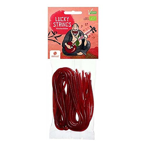 MIND SWEETS Bio Fruchtgummischnüre, Lucky Strings, Kirsche, 75g (1er Pack) von mind sweets