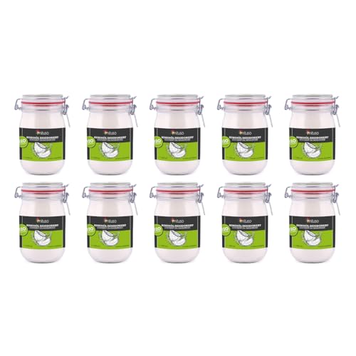 mituso Bio Kokosöl desodoriert 10 Liter | Geschmacksneutral - Ideal zum Braten, Backen, Frittieren | vegan, ohne Zusätze - Vielseitig für Haut & Haar | im Drahtbügelglas von mituso