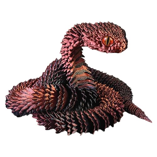 Snake Statue, Creative Snake Decor, Desktop Printed Snake, Multi-Jointed Snake Model, Hairless Snake Ornament, Snake Desk Decoration for Desk Decoration (Green, Blue) von mivceklw