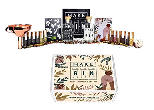 Make Your Gin Geschenkset - MEDITERRANE EDITION Gin zum Selbermachen - Botanicals + Bar Trichter + Anleitung mit Rezept Make Your Gin Geschenkset - MEDITERRANE EDITION Gin zum Selbermachen - Botanicals + Bar Trichter + Anleitung mit Rezept von GREAT BRITISH TRADING LIMITED