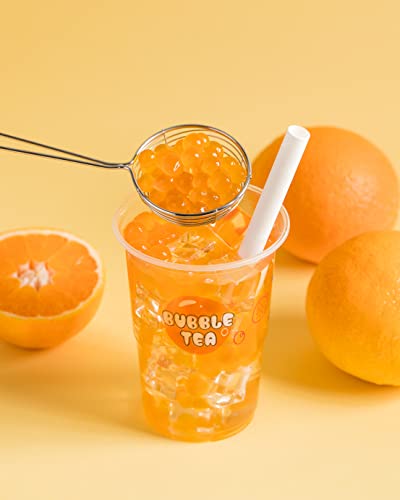 Bubble Tea Nahrungsergänzungsmittel Popping Boba 100% Vegan ohne künstliche FarbstoffeTapioca Molekularer Kaviar Orange 800g Fruchtperlen von molecula molecula Molekularna Fabryka Samku