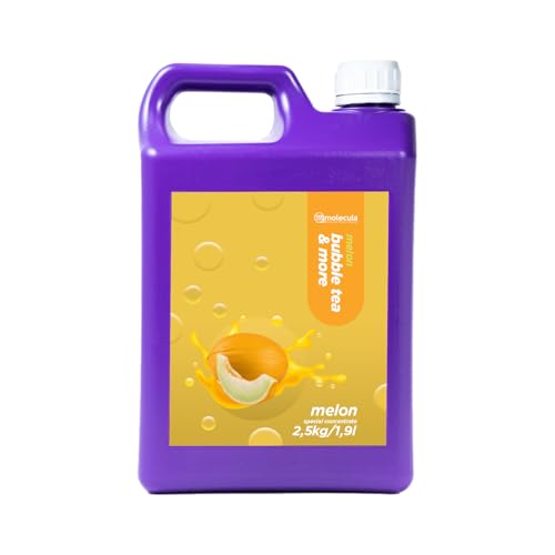 Sirup für Bubble Tea 2,5 kg - 1900 ml | Melone | Getränke sirup Konzentrat 1,9l | 100% vegan, glutenfrei, ohne künstliche Farbstoffe | Fruchtsirup für Bubbletea|Getränkesirup | für Desserts | von molecula molecula Molekularna Fabryka Samku