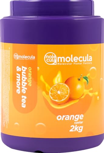 Original Popping Boba Fruchtperlen für Bubble Tea - 2 kg - alle Geschmacksrichtungen - Ohne künstliche Farbstoffe, echte Fruchtsäfte - Weniger Zucker - 100% Vegan und Glutenfrei (Orange) von molecula molecula Molekularna Fabryka Samku