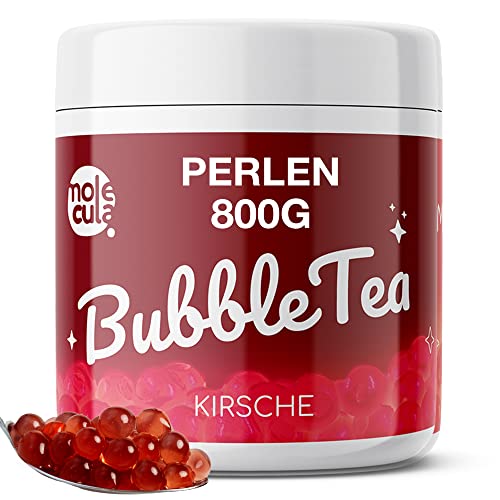 Popping Boba Molecularer Kaviar für Bubble Tea Nahrungsergänzungsmittel 100% Vegan und Glutenfrei Bobas ohne künstliche Farbstoffe Perlen 800 g Kirsche von molecula molecula Molekularna Fabryka Samku