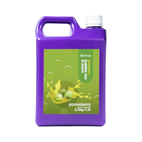 Sirup für Bubble Tea 2,5 kg - 1900 ml | Stachelbeere | Getränke sirup Konzentrat 1,9l | 100% vegan, glutenfrei, ohne künstliche Farbstoffe | Fruchtsirup für Bubbletea|Getränkesirup | für Desserts | von molecula molecula Molekularna Fabryka Samku