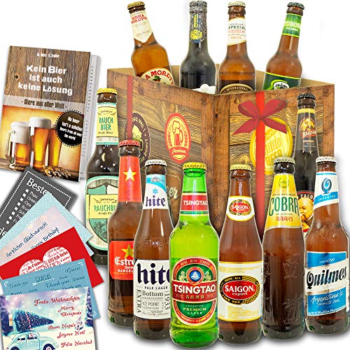 12er Bier Geschenkset/Biere aus der Welt/Geburtstags Geschenkbox Bier von monatsgeschenke.de