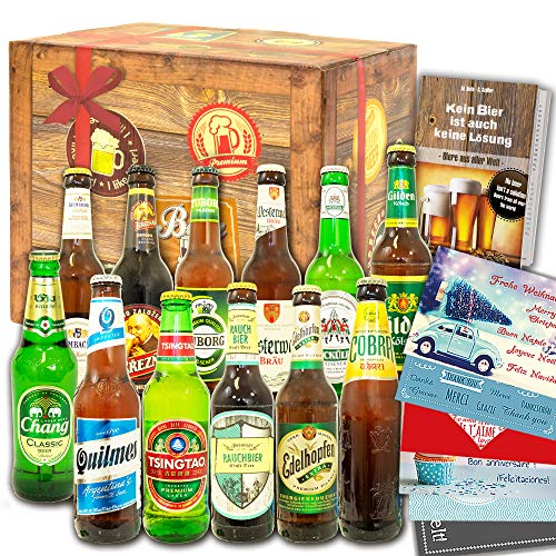 12x Bier Deutschland und Welt/Bier Geschenk/Geburtstagsgeschenk für Ihn von monatsgeschenke.de