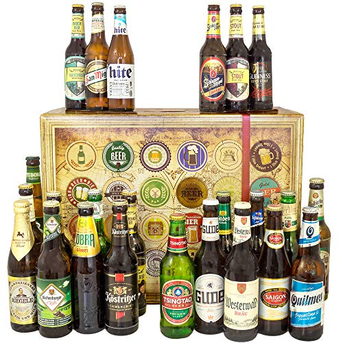 24x Bier aller Welt & Deutschland / 24 Flaschen Bier/Geschenke für Männer von monatsgeschenke.de