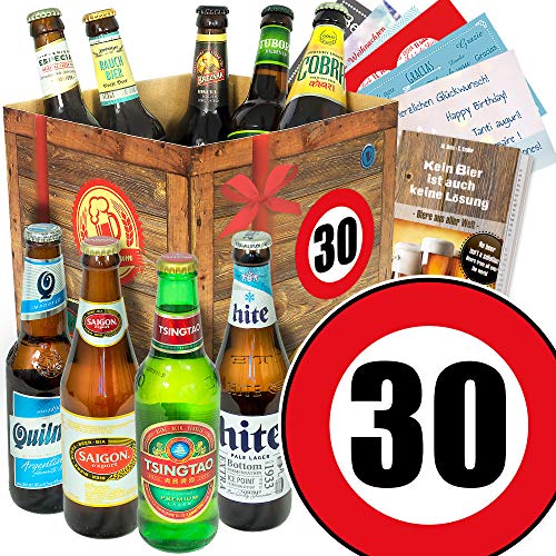 30. Geburtstag - Bier Set mit 9 Bieren der Welt - Bier Geschenke für Männer von monatsgeschenke.de