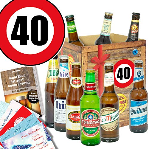 40. Geburtstag Männer - Geschenk Bier 9 Biere der Welt - Geschenk Mann 40 von monatsgeschenke.de
