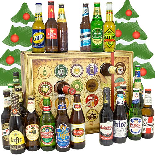 Bieradventskalender für Männer/Adventskalender 2019 24 Biersorten in Flaschen von monatsgeschenke.de