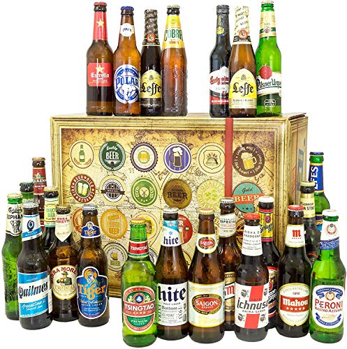 Bier Geschenke / 24x BIER AUS ALLER WELT Geschenkbox/Geburtstagsgeschenk Mann von monatsgeschenke.de