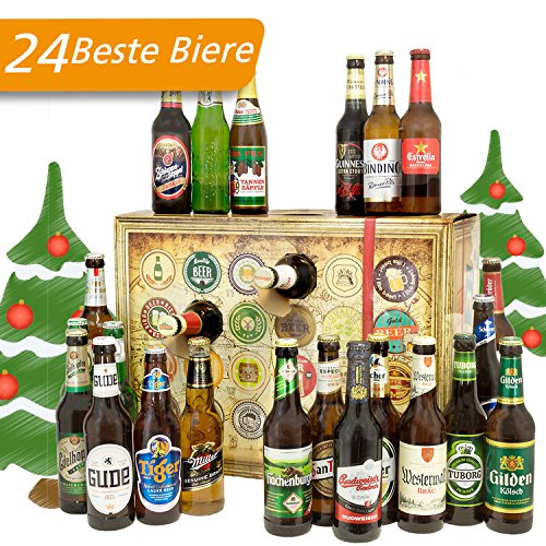 Bieradventskalender 2019 - mit 24 Biersorten in FLASCHEN/Männergeschenk Bier von monatsgeschenke.de