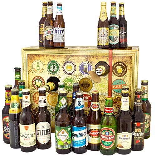 Bieradventskalender 2019 - mit 24 Biersorten in FLASCHEN/Männergeschenk Bier von monatsgeschenke.de