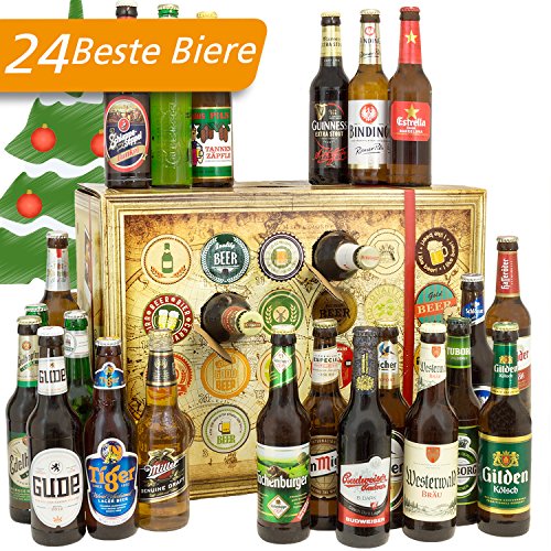 Bieradventskalender Welt und Deutschland mit Leffe + Tiger + Schlappeseppel + mehr ... Ein tolles Geschenk für Männer. Bierset + Geschenk, Biersorten aus aller WELT & DEUTSCHLAND. Bier Adventskalender 2018 - mit 24 Biersorten in FLASCHEN Adventskalender Bier Welt 2018 - Adventskalender für Männer, Adventskalender für Erwachsene, Bierkalender Adventskalender Alkohol, Weihnachtskalender mit Bier, Bier Adventskalender Weihnachtsgeschenke Bier Männer von monatsgeschenke.de