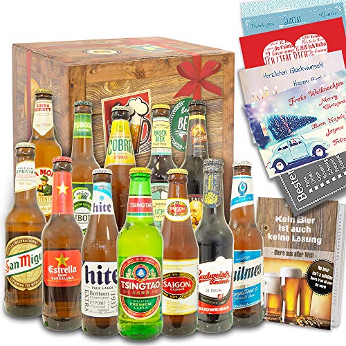 Biere der Welt / 12 Bierflaschen/Geschenkbox für Männer zum Geburtstag von monatsgeschenke.de