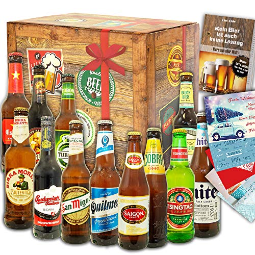 Biere der Welt 12 Flaschen/Bier aus der Welt/Geburtstags Geschenk Mann von monatsgeschenke.de