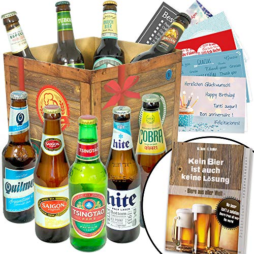 Geschenkidee für Männer + Bier aus der Welt Geschenkbox + Geschenk Geburtstag von monatsgeschenke.de