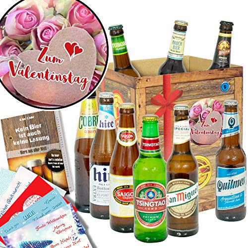Biergeschenk - Zum Valentinstag für Männer + 9x Liebesbiere der Welt + Liebesgeschenke für Männer von monatsgeschenke.de