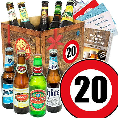Geschenk zum 20. - Bier aus aller Welt - Geburtstagsgeschenk Freund 20 von monatsgeschenke.de