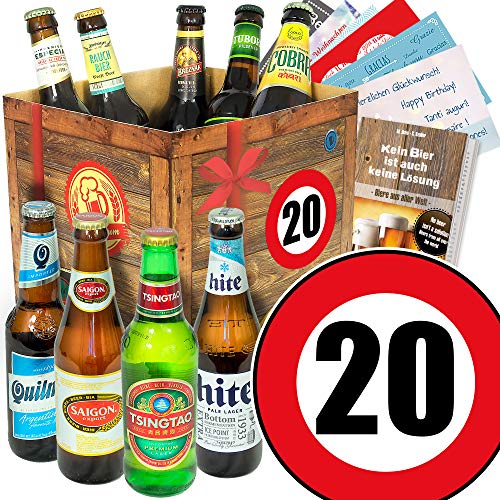 Geschenk Ideen zum 20. - Bier aus aller Welt - Geburtstagsgeschenk Freund 20 von monatsgeschenke.de