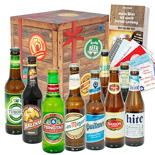 Geschenk für Freund BIERE DER Welt Geschenkbox + Männer Geschenk Geburtstag von monatsgeschenke.de