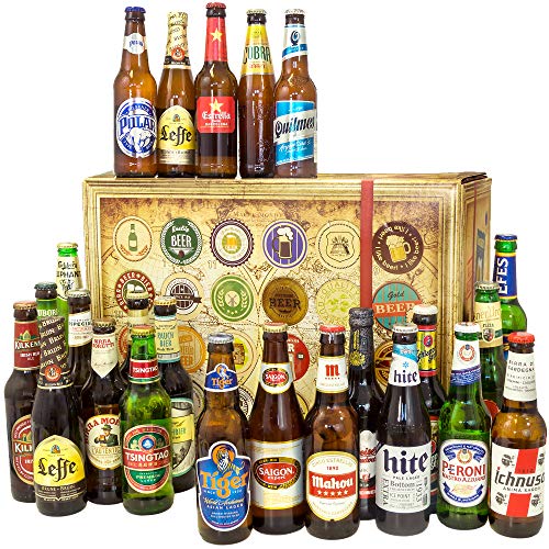 24x Biere der Welt + Bierpaket Mann + Biergeschenk + Geburtstagsgeschenk Set von monatsgeschenke.de