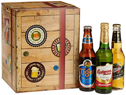 Monatsgeschenke "Beste Biere Der Welt" Entdecken Plus Gratis Geschenkkarton und -Karten Bierpaket, MEHRWEG (9 x 0.33 l) von monatsgeschenke.de