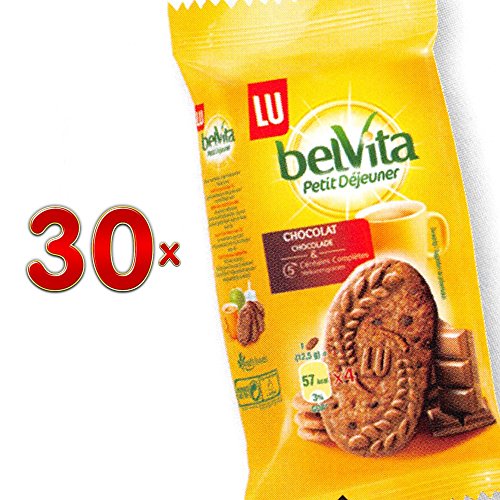 BelVita Petit Dejeuner Chocolat Cereal 30 x 50g Packung (belVita-Keks mit Schokolade) von Mondelez