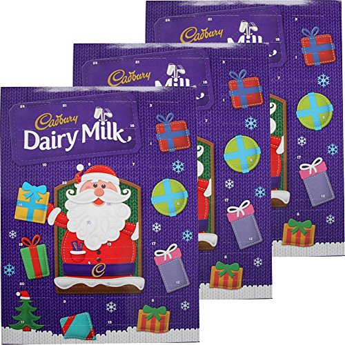 Cadbury Adventskalender Dairy Milk Milchschokolade, Geschenk-Set 3 x 90g von Mondelez