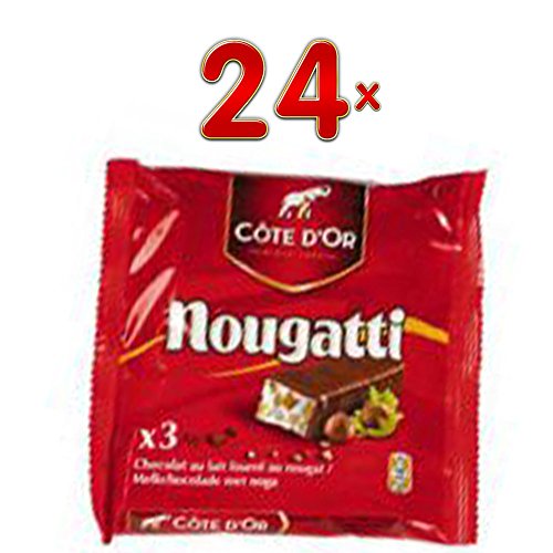 Côte d'Or Nougatti 3-Pack, 24 x 3 Miniriegel (Belgische Mini Milchschokoladen Riegel mit Nougatfüllung) von Mondelez