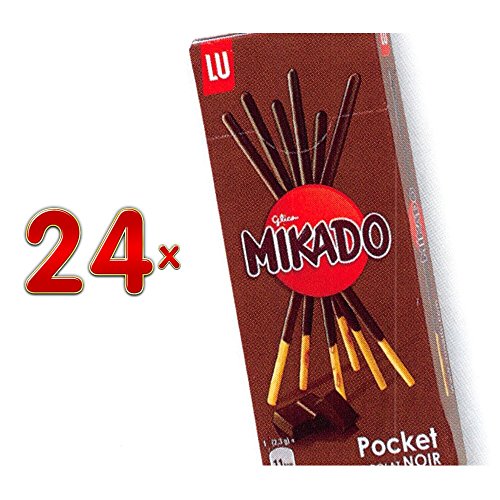 LU Mikado Pocket Chocolat Noir 24 x 39g Packung (Mikado mit dunkler Schokolade) von Mondelez