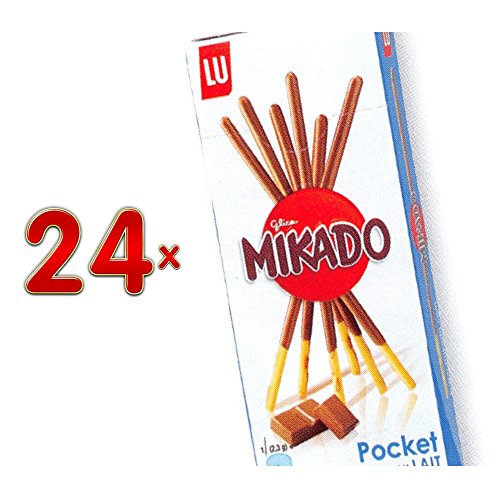 LU Mikado Pocket Chocolat au lait 24 x 39g Packung (Mikado mit Vollmilch-Schokolade) von Mondelez