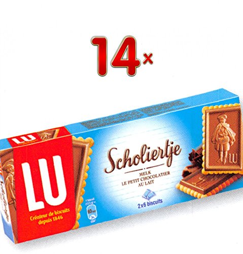 LU Scholiertje Le Petit Chocolatier Au Lait 14 x 150g Packung (Keks mit Vollmilch Schokolade) von Mondelez International