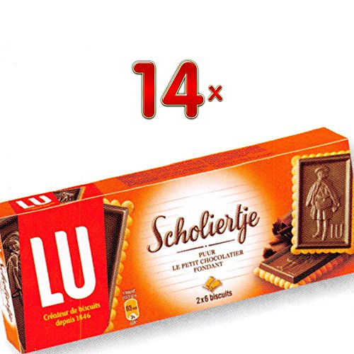 LU Scholiertje Le Petit Chocolatier Fondant 14 x 150g Packung (Keks mit dunkler Schokolade) von Mondelez