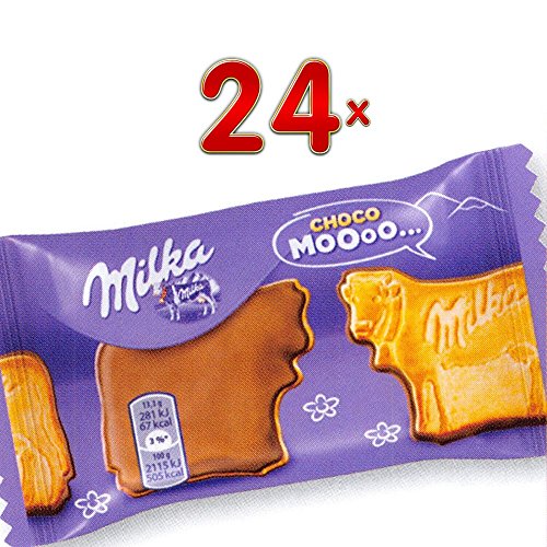 Milka Choco Moooo 24 x 40g Packung (Keks einseitig mit Milkaschokolade in Kuhform) von Mondelez