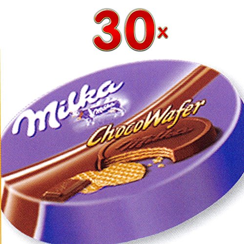 Milka ChocoWafer 30 x 30g Packung (feine Waffeln mit Schokocreme und umhüllt von Schokolade) von Mondelez