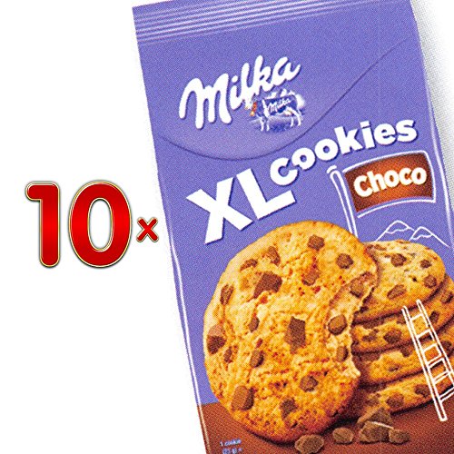 Milka XL Cookies Choco 10 x 184g Packung (Cookies mit Schokostückchen) von Mondelez
