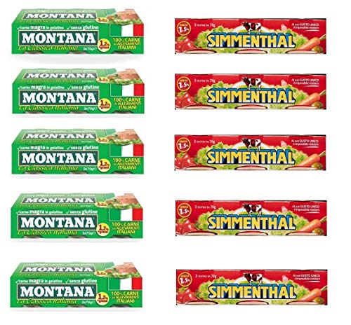Testpaket Simmenthal - Montana Rindfleisch mit pflanzlicher Gelatine Fleischkonserven Dosenfleisch 100% italienisch ( 30 x 70g ) von Simmenthal