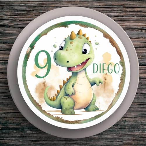 Tortenaufleger Geburtstag Dino #1 Name & Zahl (20cm) von muckki.de