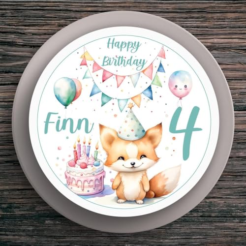 Tortenaufleger Geburtstag Fuchs #1 Name & Zahl (20cm) von muckki.de
